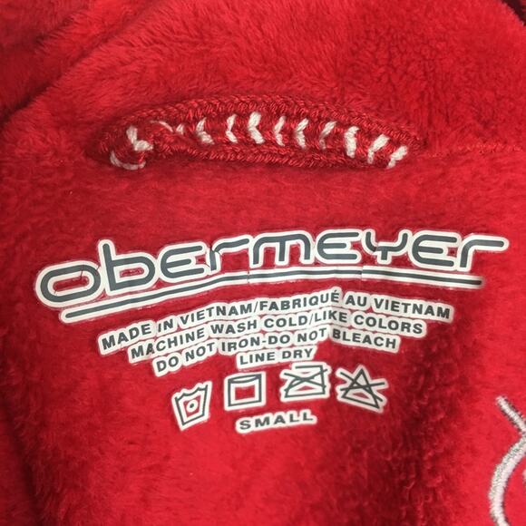 Obermeyer Red Fuzzy Long Sleeve  quarter Zip Small - Picture 5 of 5